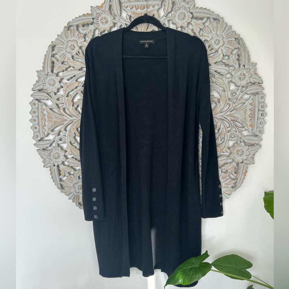 Banana Republic Black Long Cardigan – Size Small